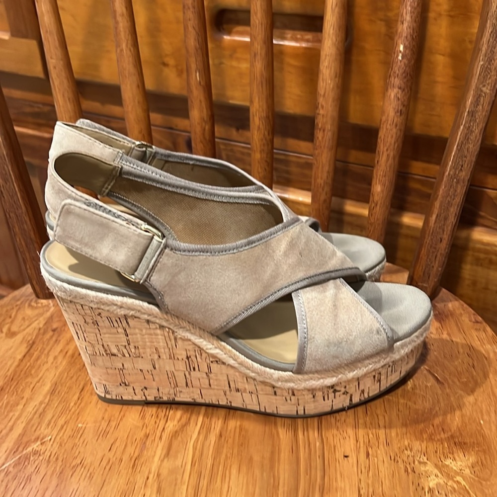 Franco Sarto Taylor Womens Platform Wedge Sandals Soft Tan